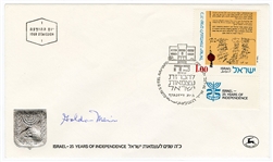 Golda Meir Signed FDC Envelope
