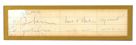 John Lennon "Imagine" Sailing Signed Log Sheet with "Here, There & Everywhere" Beatles Mention with Drawings and Signed by Yoko Ono & Sean Lennon (REAL)