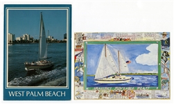 John Lennon Imagine Sailing Signed Log Sheet with Here, There & Everywhere Beatles Mention with Drawings and Signed by Yoko Ono & Sean Lennon (REAL)