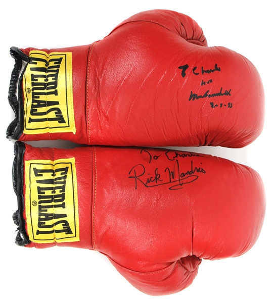 Muhammad Ali & Rick Mandris Signed & Inscribed Everlast Boxing Gloves