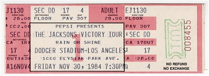 The Jacksons Original 1984 Victory Tour Full Concert Ticket with Michael Jackson