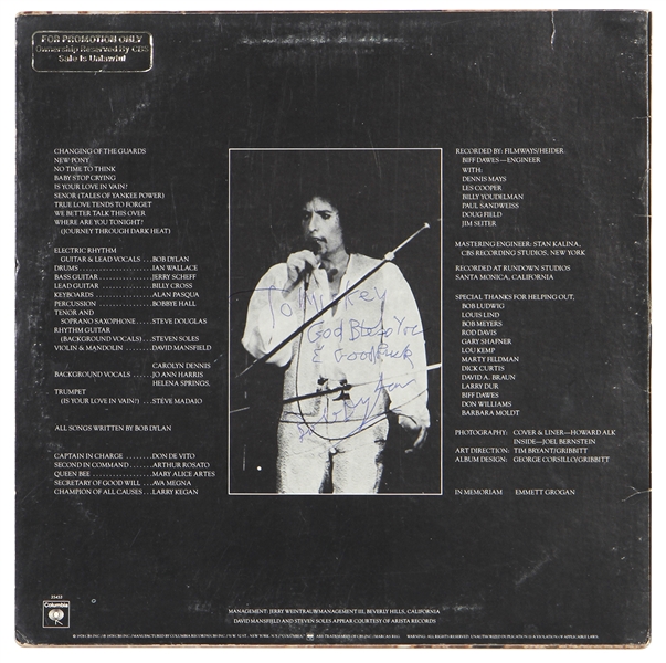 Bob Dylan Signed & Inscribed "Street Legal" Album (REAL)