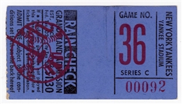 NY Yankees Mickey Mantle HR #345 Ticket Stub PSA 5