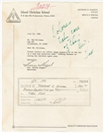 Ted Williams Signed & Hand-Annotated Typed Letter from His Childrens School