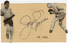 Joe Louis Signed Index Card (Beckett)