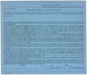 Ted Williams "Theodore Williams" Signed Bank Note