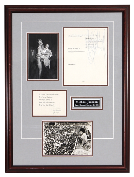 Michael Jackson Twice Signed 1984 Contract (REAL)