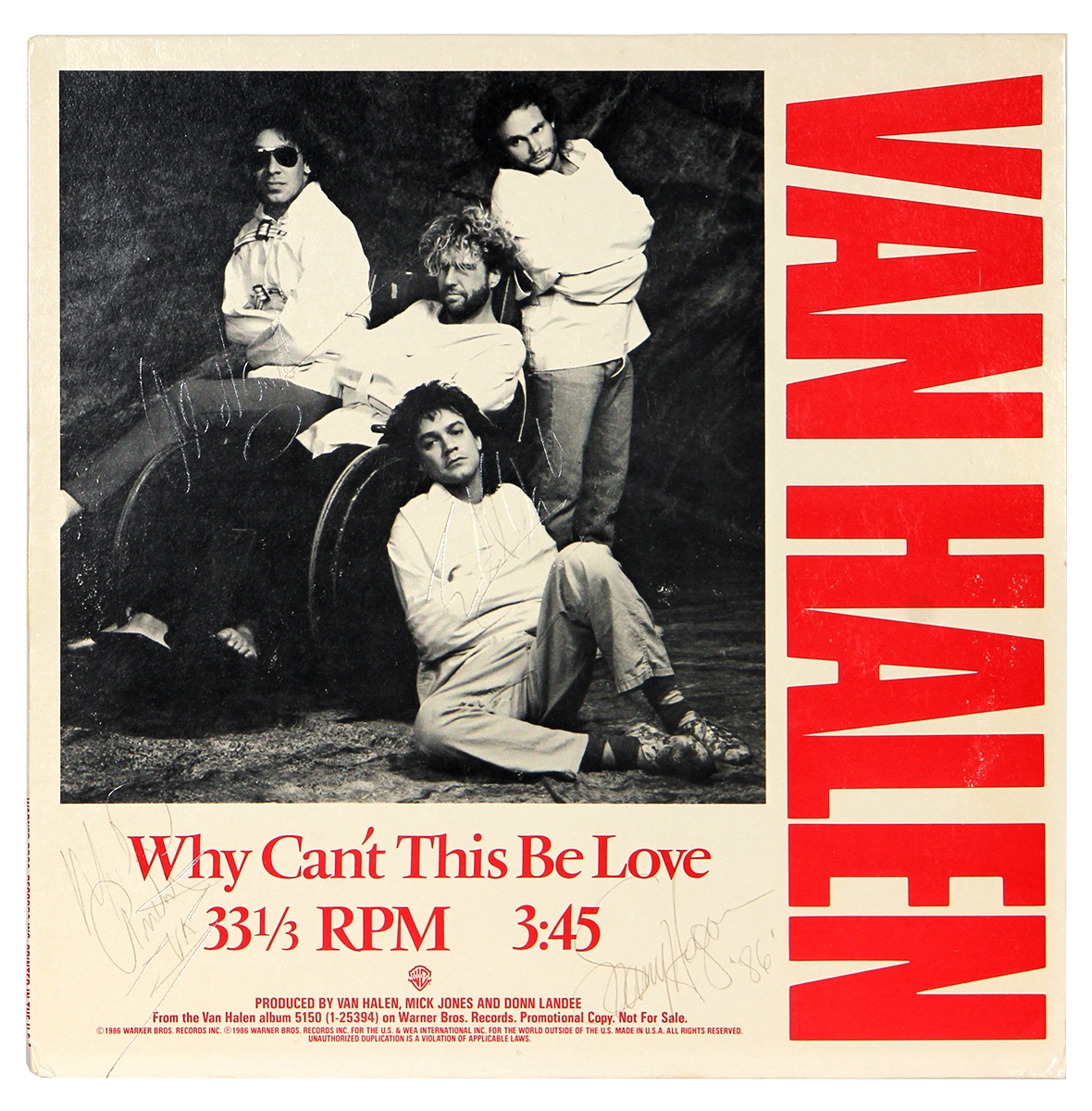 Van Halen Why Can't This Be Love Hq Lot Detail - Van Halen Band Signed “Why Can't This Be Love” Album (REAL)