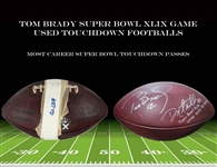 Tom Brady Super Bowl XLIX Used & Signed Touchdown Footballs (Tying & Breaking Joe Montana’s Record) Thrown to Rob Gronkowski and Danny Amendola (Photo-Matched & Player Provenance)