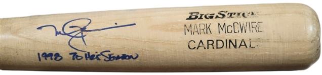 Mark McGwire June 27, 1998 (Photo-Matched) Game-Used & Signed Bat (PSA/DNA)