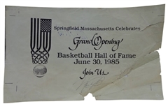 Multi-Signed Placemat from 1985 Basketball HOF Grand Re-Opening with Jordan, Erving Signatures (JSA)