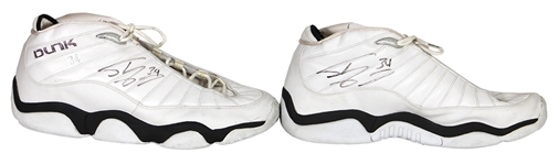 Shaquille O’Neal 2000 NBA Finals Game 1 & Game 6 Used (Photo-Matched) and Signed Dunk Shoes (RGU & John Salley Collection)