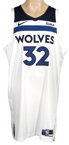 Karl-Anthony Towns 2023-24 Game-Used & Signed Timberwolves Home Jersey (RGU)