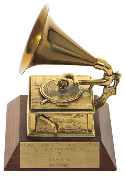 The Beatles 1972 Grammy Trustee Award Presented to The Beatles John Lennon (Gifted to Former Head of Apple Records and President of NARAS)