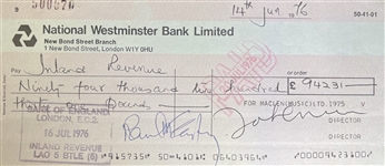 John Lennon & Paul McCartney Dual Signed 1976 National Westminster Bank Limited Check (REAL)