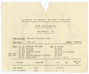 The Beatles Signed Original 1965 Eight Arms to Hold You / HELP Call Sheet (Caiazzo, JSA & REAL)