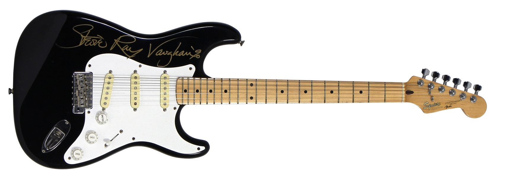Stevie Ray Vaughan Played & Signed Black Fender Squier Guitar (REAL)
