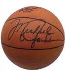 Michael Jordan 1986 "Just Say No" Rookie Era Signed Basketball with Photograph from Signing (JSA)