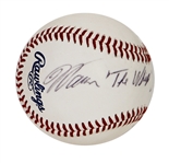 Warren The Whip Buffett Signed Sweet Spot Baseball (JSA)