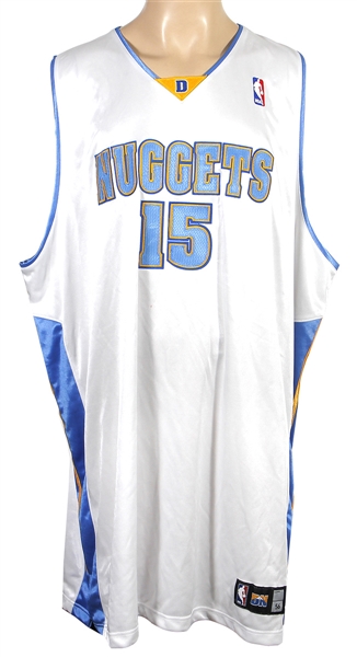 Carmelo Anthony Game Used & Signed Denver Nuggets Home Jersey 