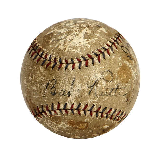 1928 New York Yankees Multi-Signed Baseball with Babe Ruth on the Sweet Spot (Beckett)