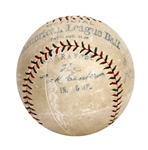 Babe Ruth Career Home Run #217, 7/12/1923 OAL Baseball (Signed by Wally Pipp, Bob Meusel & Joe Bush) Retrieved by White Sox Pitcher Charlie Robertson with Incredible Provenance - (PSA/DNA & MEARS)