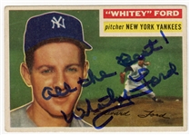 Whitey Ford Signed 1956 Topps Card #240