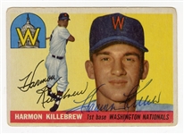 Harmon Killebrew Signed 1955 Topps ROOKIE Card #124