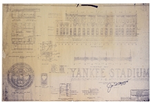 Joe DiMaggio Signed Replica Yankee Blueprints
