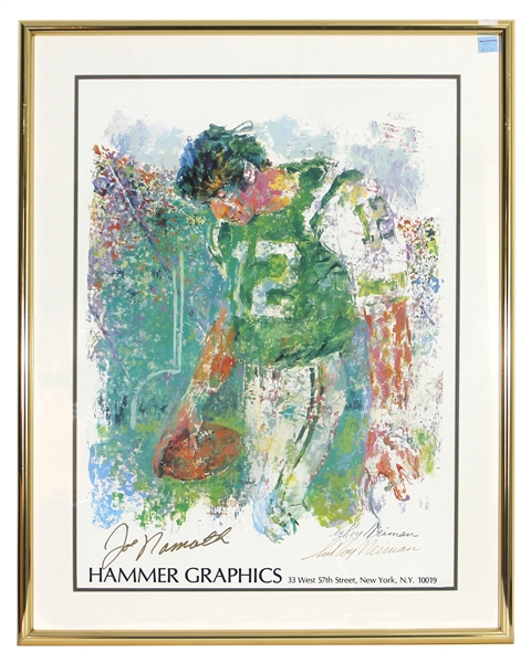 Joe Namath 1969 Signed Lithograph by LeRoy Neiman (Signed by Namath and Neiman)