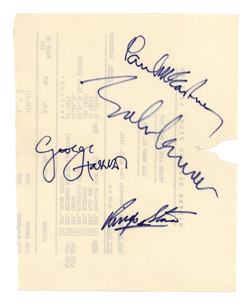 The Beatles Signed Original 1965 "Eight Arms to Hold You" / "HELP" Call Sheet (Caiazzo, JSA & REAL)