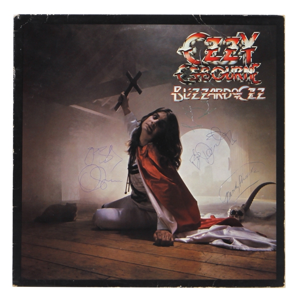 Ozzy Osbourne Band with Randy Rhoads Signed "Blizzard of Ozz" Album (REAL)