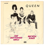 Queen Multi-Signed "Fat Bottomed Girls" Single (REAL)