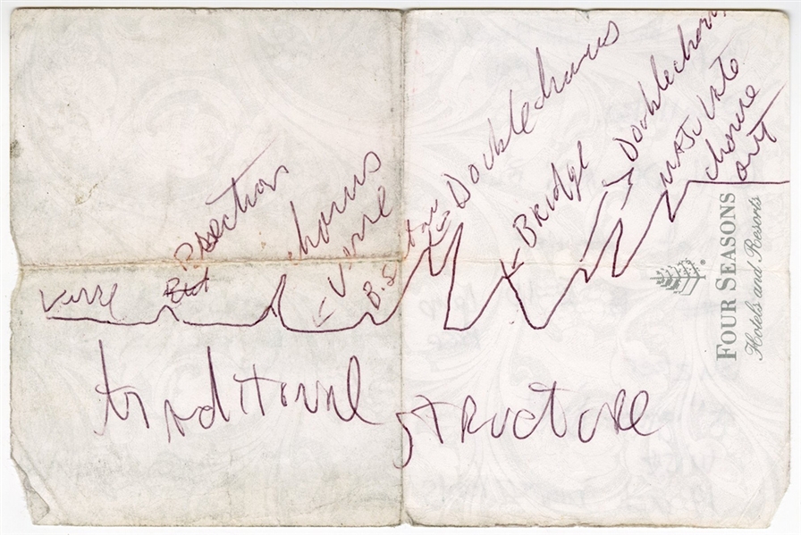 Michael Jackson Handwritten "Traditional Structure" Music Notes and Drawing (JSA)