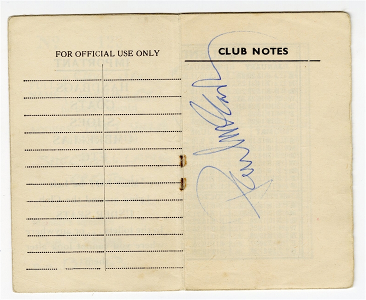 Paul McCartney Vintage Signed 1963 “Cavern Club” Membership Booklet (REAL)