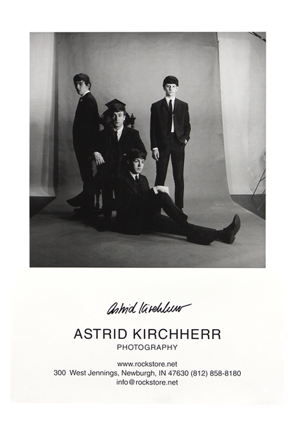 Astrid Kirchherr Signed Beatles Promotional Poster