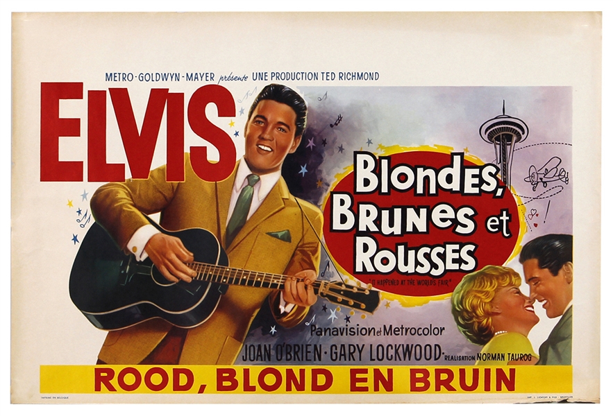 Elvis Presley Original “It Happened at the Worlds Fair” 1962 French Movie Poster