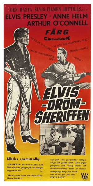 Elvis Presley Original “Follow That Dream” 1962 Swedish Movie Poster