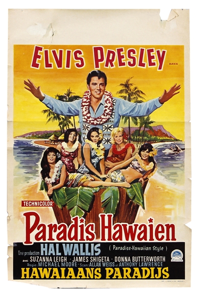 Elvis Presley Original “Paradise, Hawaiian Style” 1966 Foreign Movie Poster