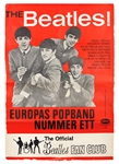 The Beatles Incredibly Huge 1963 Swedish Tour/Fan Club Concert Poster