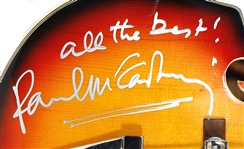 Paul McCartney Played & Beautifully Signed Kingston Bass (JSA & REAL)