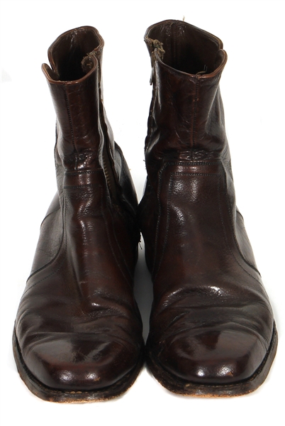 Elvis Presley Stage Worn & Owned Brown Leather Ankle Boots 