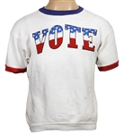 John Lennon Owned and Worn Red, White and Blue "Vote" Sweatshirt