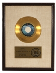 John Lennon “Instant Karma (We All Shine On)” RIAA White Matte Gold 45 Record Award Presented to John Ono Lennon