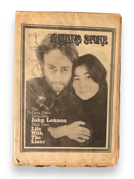 John Lennon Signed Rolling Stones Magazine Cover (REAL) 