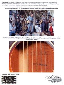 Elvis Presley Owned and Loving You Film Production Used Gibson J-45 Sunburst Guitar (RGU)
