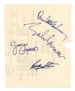 The Beatles Signed Original 1965 "Eight Arms to Hold You" ("HELP") Call Sheet (Caiazzo, JSA & REAL)