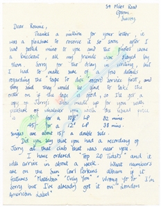 Led Zeppelin Jimmy Page Signed 1962 Handwritten Letter - When Jimmy Was Only 18 - Discussing Buying His Fender Amp and Gibson Guitar (REAL)