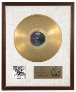 The Beatles “Revolver” RIAA White Matte Gold Album Award Presented to The Beatles