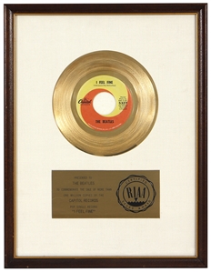 The Beatles “I Feel Fine” RIAA White Matte 45 Award Presented to The Beatles